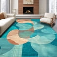 thumbnail image 1 of ODIKA 5'x7' Machine Washable Non-Slip Area Rug, Lagoon Swirl Terracotta Abstract High Traffic Rug, Teal, 127124, 1 of 7