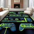 thumbnail image 1 of ODIKA 5' x 7' Machine Washable Non-Slip Area Rug, Cyberpunk Gamepad High Traffic Rug, Blue, 85312, 1 of 7