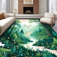 thumbnail image 1 of ODIKA 5'x7' Machine Washable Non-Slip Area Rug, Enchanted Tent Lights Play Castle High Traffic Rug, Green, 72943, 1 of 7