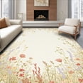 thumbnail image 1 of ODIKA 5' x 7' Machine Washable Non-Slip Area Rug, Floral Branch High Traffic Rug, Beige, 215940, 1 of 7
