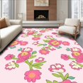 thumbnail image 1 of ODIKA 5' x 7' Machine Washable Non-Slip Area Rug, Floral Flower High Traffic Rug, Pink, 355811, 1 of 7