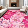 thumbnail image 1 of ODIKA 5' x 7' Machine Washable Non-Slip Area Rug, Floral Peony High Traffic Rug, Pink, 216004, 1 of 7