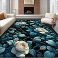 thumbnail image 1 of ODIKA 5' x 7' Machine Washable Non-Slip Area Rug, Floral Rose High Traffic Rug, Blue, 29795, 1 of 7