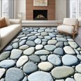 thumbnail image 1 of ODIKA 5'x7' Machine Washable Non-Slip Area Rug, Quick Absorb Shower Pebble Design Floor High Traffic Rug, Gray, 102862, 1 of 7