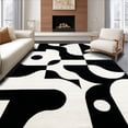 thumbnail image 1 of ODIKA 5'x7' Machine Washable Non-Slip Area Rug, Contemporary Geometric Abstract with Bold Black and Shapes High Traffic Rug, Black, 138430, 1 of 7