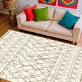 thumbnail image 1 of ODIKA 5'x7' Machine Washable Non-Slip Area Rug, Geometric Lattice High Traffic Rug, Beige, 138504, 1 of 7