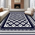 thumbnail image 1 of ODIKA 5' x 7' Machine Washable Non-Slip Area Rug, Geometric Diamond High Traffic Rug, Black, 339754, 1 of 7