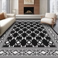 thumbnail image 1 of ODIKA 5' x 7' Machine Washable Non-Slip Area Rug, Geometric Diamond High Traffic Rug, Black, 464845, 1 of 7