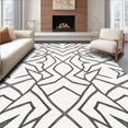 thumbnail image 1 of ODIKA 5' x 7' Machine Washable Non-Slip Area Rug, Geometric Diamond High Traffic Rug, White, 385399, 1 of 7