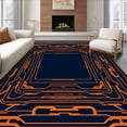 thumbnail image 1 of ODIKA 5' x 7' Machine Washable Non-Slip Area Rug, Geometric Frame High Traffic Rug, Orange, 459268, 1 of 7