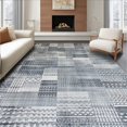 thumbnail image 1 of ODIKA 5' x 7' Machine Washable Non-Slip Area Rug, Geometric Grid High Traffic Rug, Gray, 262332, 1 of 7