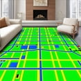 thumbnail image 1 of ODIKA 5'x7' Machine Washable Non-Slip Area Rug, Whimsical Traffic Route Imagery High Traffic Rug, Green, 36558, 1 of 7