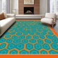 thumbnail image 1 of ODIKA 5' x 7' Machine Washable Non-Slip Area Rug, Geometric Hexagon High Traffic Rug, Orange, 337832, 1 of 7