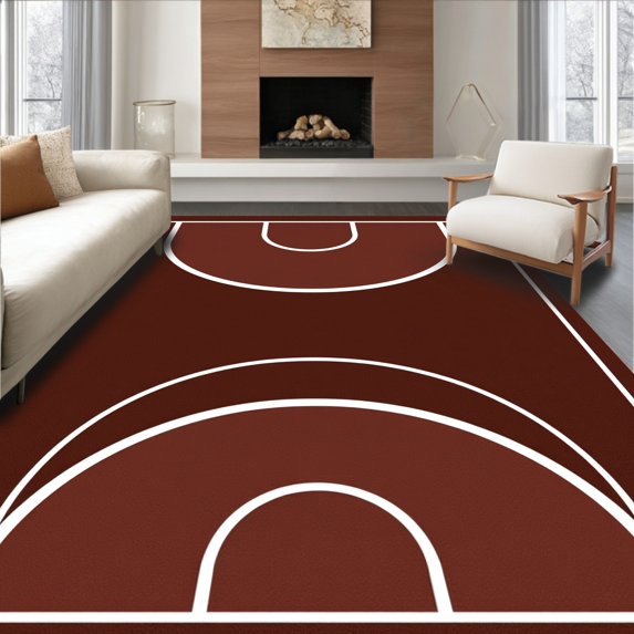 ODIKA 5' x 7' Machine Washable Non-Slip Area Rug, Geometric Medallion High Traffic Rug, Brown, 422056