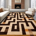 thumbnail image 1 of ODIKA 5' x 7' Machine Washable Non-Slip Area Rug, Geometric Rectangle High Traffic Rug, Beige, 251076, 1 of 7
