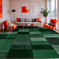 thumbnail image 1 of ODIKA 5'x7' Machine Washable Non-Slip Area Rug, Elegant Abstract Geometric With Contemporary Distressed Finish High Traffic Rug, Green, 136777, 1 of 7