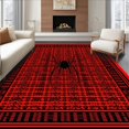 thumbnail image 1 of ODIKA 5'x7' Machine Washable Non-Slip Area Rug, Chic Modern Pile High Traffic Rug, Red, 36604, 1 of 7
