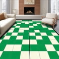 thumbnail image 1 of ODIKA 5' x 7' Machine Washable Non-Slip Area Rug, Geometric Square High Traffic Rug, Green, 181730, 1 of 7
