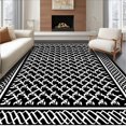 thumbnail image 1 of ODIKA 5' x 7' Machine Washable Non-Slip Area Rug, Geometric Trellis High Traffic Rug, Black, 426642, 1 of 7