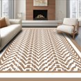 thumbnail image 1 of ODIKA 5' x 7' Machine Washable Non-Slip Area Rug, Geometric Zigzag High Traffic Rug, Brown, 437318, 1 of 7