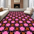 thumbnail image 1 of ODIKA 5' x 7' Machine Washable Non-Slip Area Rug, Geometric diamond High Traffic Rug, Pink, 511770, 1 of 7