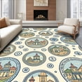 thumbnail image 1 of ODIKA 5' x 7' Machine Washable Non-Slip Area Rug, Medallion Medallion High Traffic Rug, Beige, 403986, 1 of 7