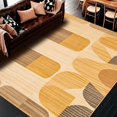 thumbnail image 1 of ODIKA 5'x7' Machine Washable Non-Slip Area Rug, Stylish Geometric Motif with Earthy Color Palette for Chic High Traffic Rug, Beige, 247186, 1 of 7