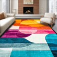 thumbnail image 1 of ODIKA 5'x7' Machine Washable Non-Slip Area Rug, Charming Geometric with Multi Colored Accents and Intricate Design High Traffic Rug, Orange, 144914, 1 of 7