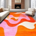 thumbnail image 1 of ODIKA 5'x7' Machine Washable Non-Slip Area Rug, Colorful Abstract with Swirls High Traffic Rug, Orange, 145356, 1 of 7