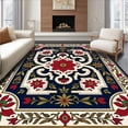 thumbnail image 1 of ODIKA 5' x 7' Machine Washable Non-Slip Area Rug, Middle Eastern Flower High Traffic Rug, Blue, 414443, 1 of 7