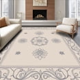 thumbnail image 1 of ODIKA 5'x7' Machine Washable Non-Slip Area Rug, Elegant Floral Medallion Featuring Subtle Bloom Motifs High Traffic Rug, Beige, 237205, 1 of 7