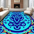 thumbnail image 1 of ODIKA 5' x 7' Machine Washable Non-Slip Area Rug, Middle Eastern Medallion High Traffic Rug, Blue, 379194, 1 of 7