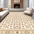 thumbnail image 1 of ODIKA 5'x7' Machine Washable Non-Slip Area Rug, Rustic Canyon Ornamental High Traffic Rug, White, 63586, 1 of 7