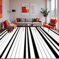 thumbnail image 1 of ODIKA 5' x 7' Machine Washable Non-Slip Area Rug, Minimalist Stripe High Traffic Rug, Black, 41011, 1 of 7