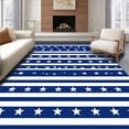 thumbnail image 1 of ODIKA 5'x7' Machine Washable Non-Slip Area Rug, Stars & Stripes Welcome July Celebration Patriotic High Traffic Rug, Blue, 99147, 1 of 7