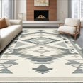 thumbnail image 1 of ODIKA 5' x 7' Machine Washable Non-Slip Area Rug, Southwestern Diamond High Traffic Rug, Gray, 126342, 1 of 7