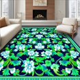 thumbnail image 1 of ODIKA 5'x7' Machine Washable Non-Slip Area Rug, Bold Floral Motif in Striking Emerald and Sapphire Hues High Traffic Rug, Blue, 66105, 1 of 7