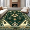 thumbnail image 1 of ODIKA 5' x 7' Machine Washable Non-Slip Area Rug, Tribal Diamond High Traffic Rug, Green, 226991, 1 of 7