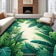 thumbnail image 1 of ODIKA 5' x 7' Machine Washable Non-Slip Area Rug, Tropical Monstera-Leaf High Traffic Rug, Green, 168464, 1 of 7