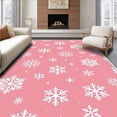 thumbnail image 1 of ODIKA 5' x 7' Machine Washable Non-Slip Area Rug, Winter Snowflake High Traffic Rug, Pink, 740008, 1 of 7