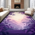 thumbnail image 1 of ODIKA 5' x 7' Machine Washable Non-Slip Area Rug, Zen Bamboo High Traffic Rug, Purple, 198423, 1 of 7