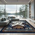 thumbnail image 1 of ODIKA 5' x 7' Machine Washable Non-Slip Area Rug, cabin geometric High Traffic Rug, Blue, 1007883, 1 of 7