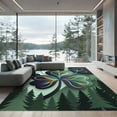 thumbnail image 1 of ODIKA 5' x 7' Machine Washable Non-Slip Area Rug, graphic floral High Traffic Rug, Green, 1302554, 1 of 7