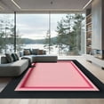 thumbnail image 1 of ODIKA 5' x 7' Machine Washable Non-Slip Area Rug, minimalist bordered High Traffic Rug, Pink, 947610, 1 of 7
