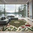 thumbnail image 1 of ODIKA 5' x 7' Machine Washable Non-Slip Area Rug, oriental floral High Traffic Rug, Green, 989623, 1 of 7
