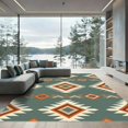 thumbnail image 1 of ODIKA 5' x 7' Machine Washable Non-Slip Area Rug, southwestern geometric High Traffic Rug, Green, 959530, 1 of 7