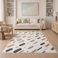 thumbnail image 1 of ODIKA 5'x7' Beige Brown Geometric Abstract Washable Area Rug Dynamic Pattern with Modern Flair Easy Care, Non-Shedding, Pet Friendly, for Small Living Room, Bedroom, 1 of 7