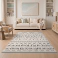 thumbnail image 1 of ODIKA 5'x7' Beige Gray Geometric Bands Diamond Washable Area Rug Traditional Southwestern Striped Pattern for Small Living Room, Bedroom, Easy Care, Non-Shedding, Pet Friendly, 1 of 7