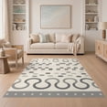 thumbnail image 1 of ODIKA 5'x7' Beige Gray Geometric Hygge Design Washable Area Rug Modern Abstract Pattern with Smoke Taupe Easy Care, Non-Shedding, Pet Friendly, for Small Living Room, Bedroom, 1 of 7