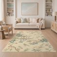 thumbnail image 1 of ODIKA 5'x7' Beige Pastel Chinoiserie Elegance Washable Area Rug 18th Century Rococo Floral Landscape Design for Guest Room, Lounge, Apartment, Non-Slip Low Profile, Stain Resistant, 1 of 7